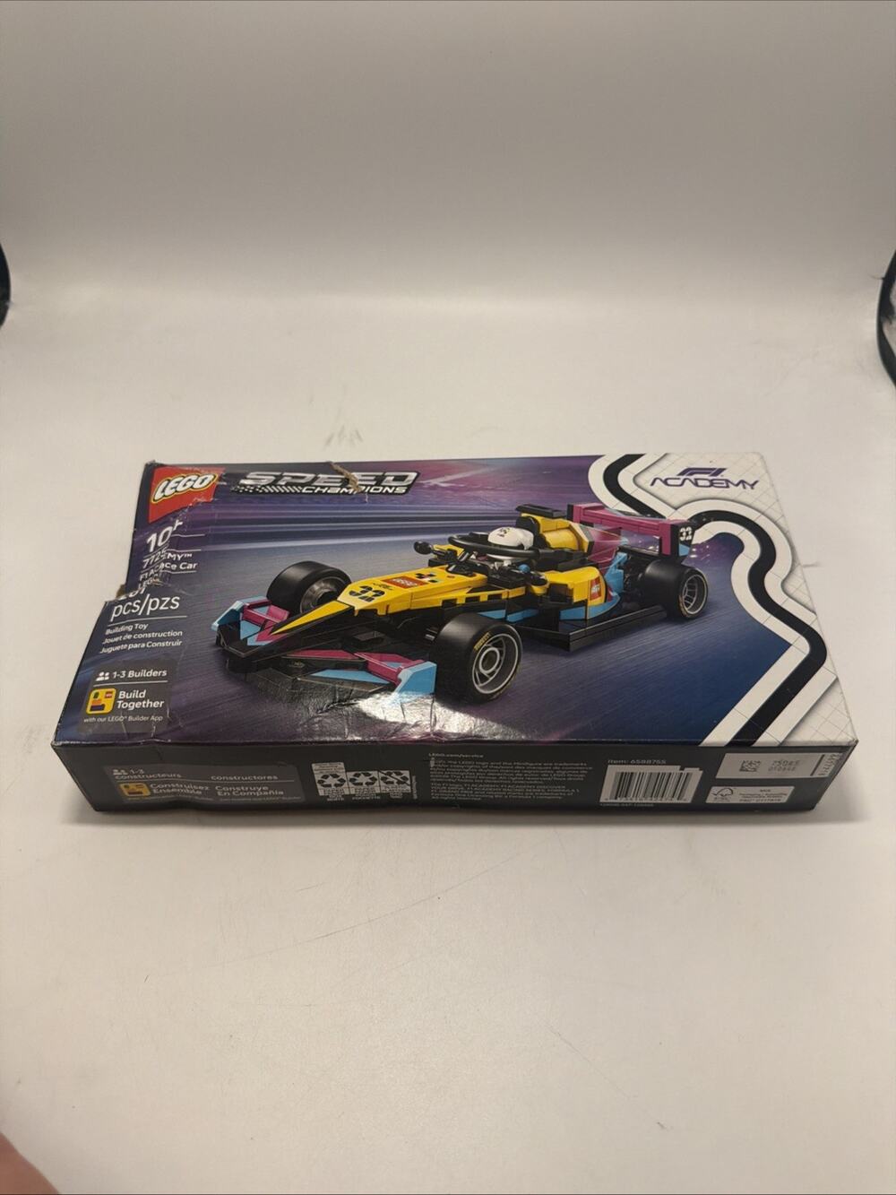 LEGO Speed Champions F1 ACADEMY Race Car Building Toy - Box Ripped